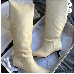 RAYE Jonathan Boot in Bone from Revolve  RAYE Jonathan Boot in Bone Leather Poin